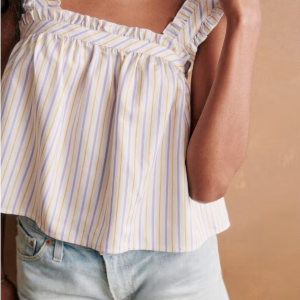 Sezane Tanguy Top in Yellow Lila size 34